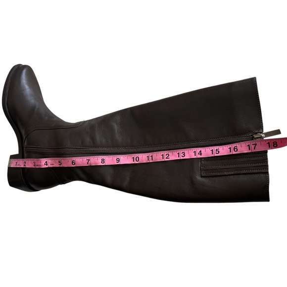 Aquatalia Womens Brown Leather Knee Boots/ size 7. Made in Italy. - Picture 7 of 7